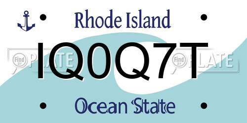 IQ0Q7T Rhode Island License Plate