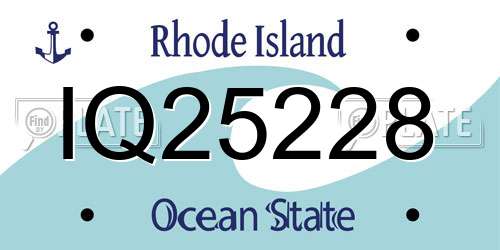IQ25228 Rhode Island License Plate