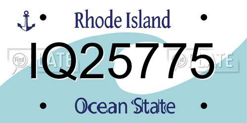 IQ25775 Rhode Island License Plate