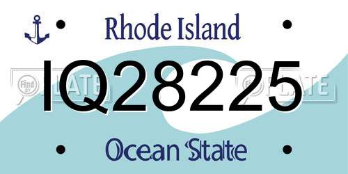 IQ28225 Rhode Island License Plate