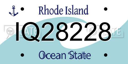 IQ28228 Rhode Island License Plate