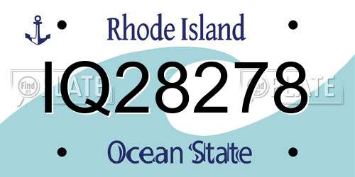 IQ28278 Rhode Island License Plate