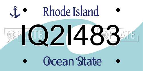 IQ2I483 Rhode Island License Plate