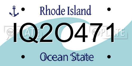 IQ2O471 Rhode Island License Plate