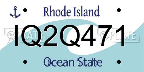 IQ2Q471 Rhode Island License Plate