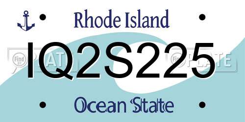 IQ2S225 Rhode Island License Plate