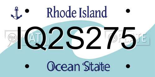 IQ2S275 Rhode Island License Plate