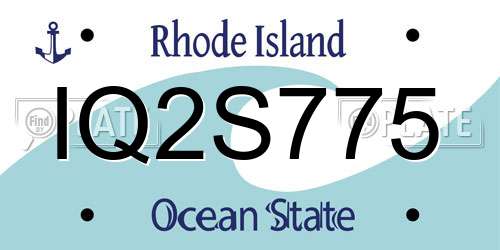 IQ2S775 Rhode Island License Plate