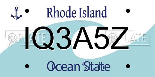 IQ3A5Z Rhode Island License Plate