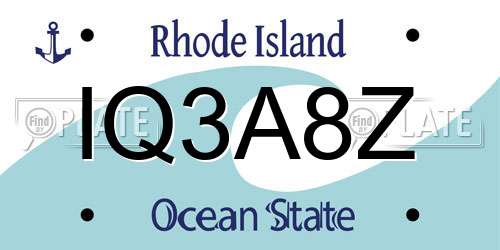 IQ3A8Z Rhode Island License Plate