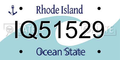 IQ51529 Rhode Island License Plate