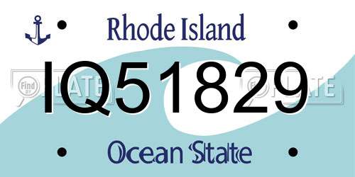 IQ51829 Rhode Island License Plate