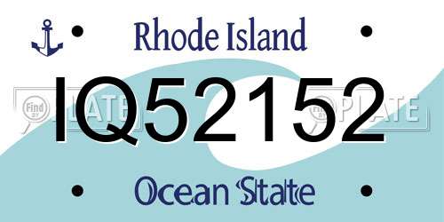 IQ52152 Rhode Island License Plate
