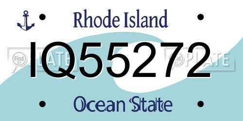 IQ55272 Rhode Island License Plate