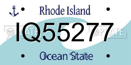 IQ55277 Rhode Island License Plate
