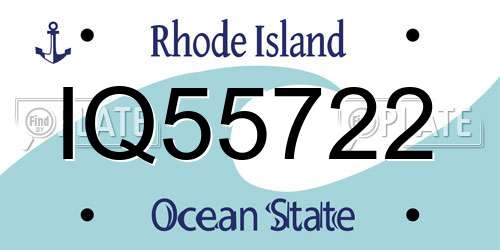 IQ55722 Rhode Island License Plate