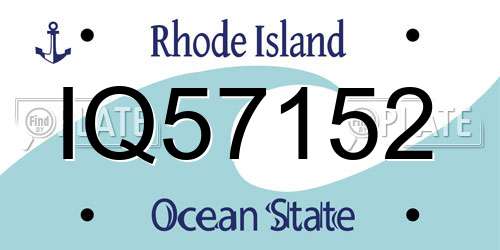 IQ57152 Rhode Island License Plate