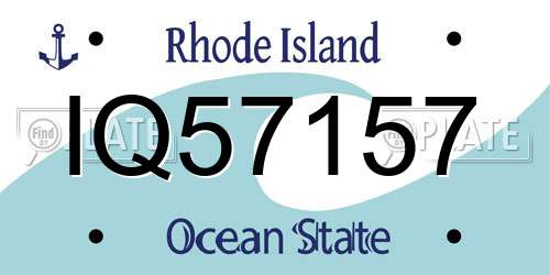 IQ57157 Rhode Island License Plate