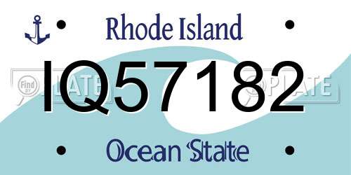IQ57182 Rhode Island License Plate