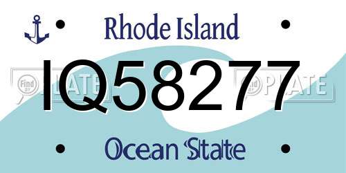 IQ58277 Rhode Island License Plate
