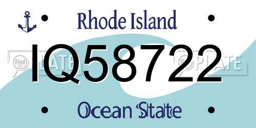 IQ58722 Rhode Island License Plate