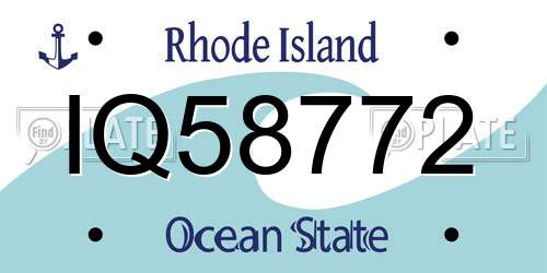 IQ58772 Rhode Island License Plate