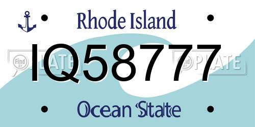IQ58777 Rhode Island License Plate