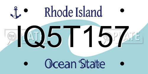 IQ5T157 Rhode Island License Plate