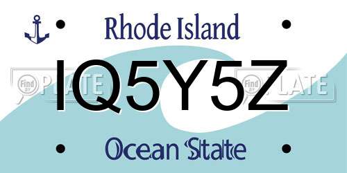 IQ5Y5Z Rhode Island License Plate