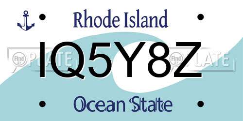 IQ5Y8Z Rhode Island License Plate