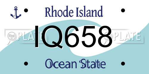 IQ658 Rhode Island License Plate