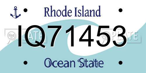 IQ71453 Rhode Island License Plate
