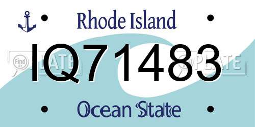 IQ71483 Rhode Island License Plate