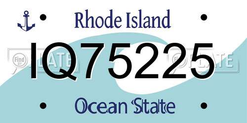 IQ75225 Rhode Island License Plate