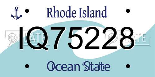 IQ75228 Rhode Island License Plate