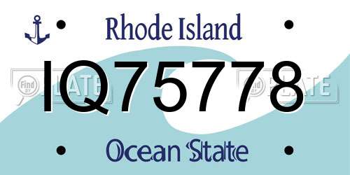 IQ75778 Rhode Island License Plate