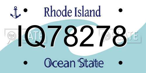 IQ78278 Rhode Island License Plate