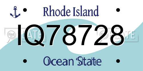 IQ78728 Rhode Island License Plate