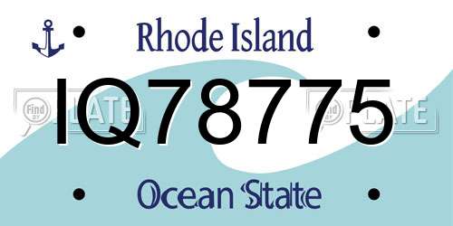 IQ78775 Rhode Island License Plate