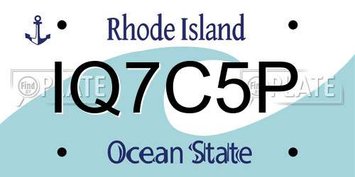 IQ7C5P Rhode Island License Plate