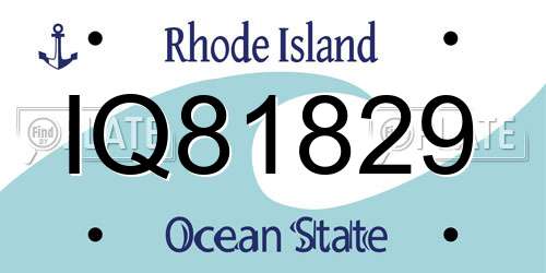 IQ81829 Rhode Island License Plate