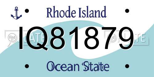IQ81879 Rhode Island License Plate