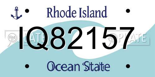 IQ82157 Rhode Island License Plate