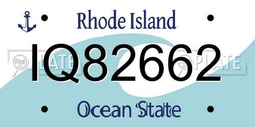 IQ82662 Rhode Island License Plate