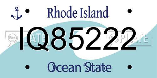 IQ85222 Rhode Island License Plate