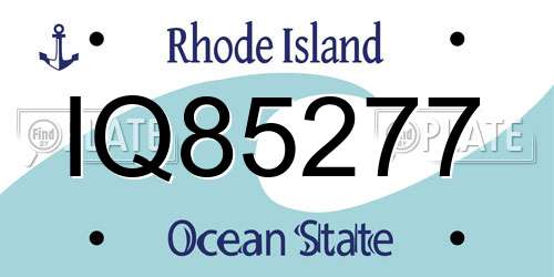 IQ85277 Rhode Island License Plate