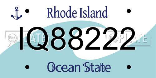 IQ88222 Rhode Island License Plate