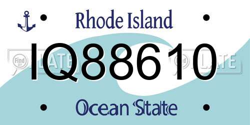 IQ88610 Rhode Island License Plate