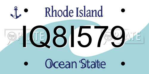 IQ8I579 Rhode Island License Plate