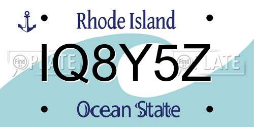 IQ8Y5Z Rhode Island License Plate